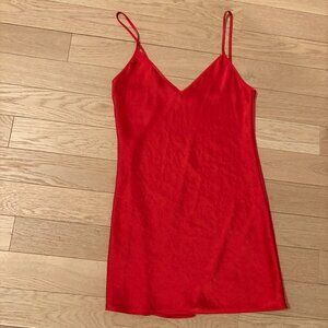 Aritzia Wilfred Red Silk Mini Dress Size Small